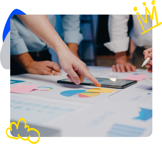 The Takween team reviewing analytics together